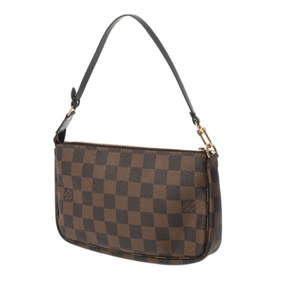 LOUIS VUITTON Damier Pochette Accessoires Brown N51985 Women's Canvas Pouch - Picture 3 of 13